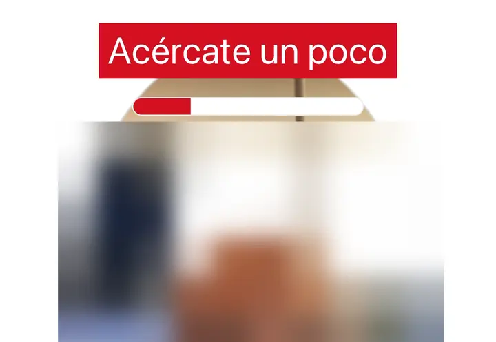 Pantalla de PINRUT, la primera vez: prueba de vida: acercar la cara hasta llenar el óvalo