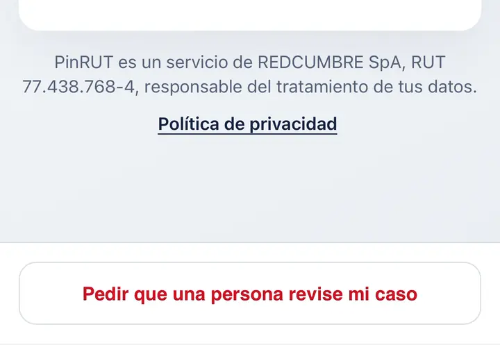 Pantalla de PINRUT, la primera vez: se revisa, y se puede pedir que lo revise una persona